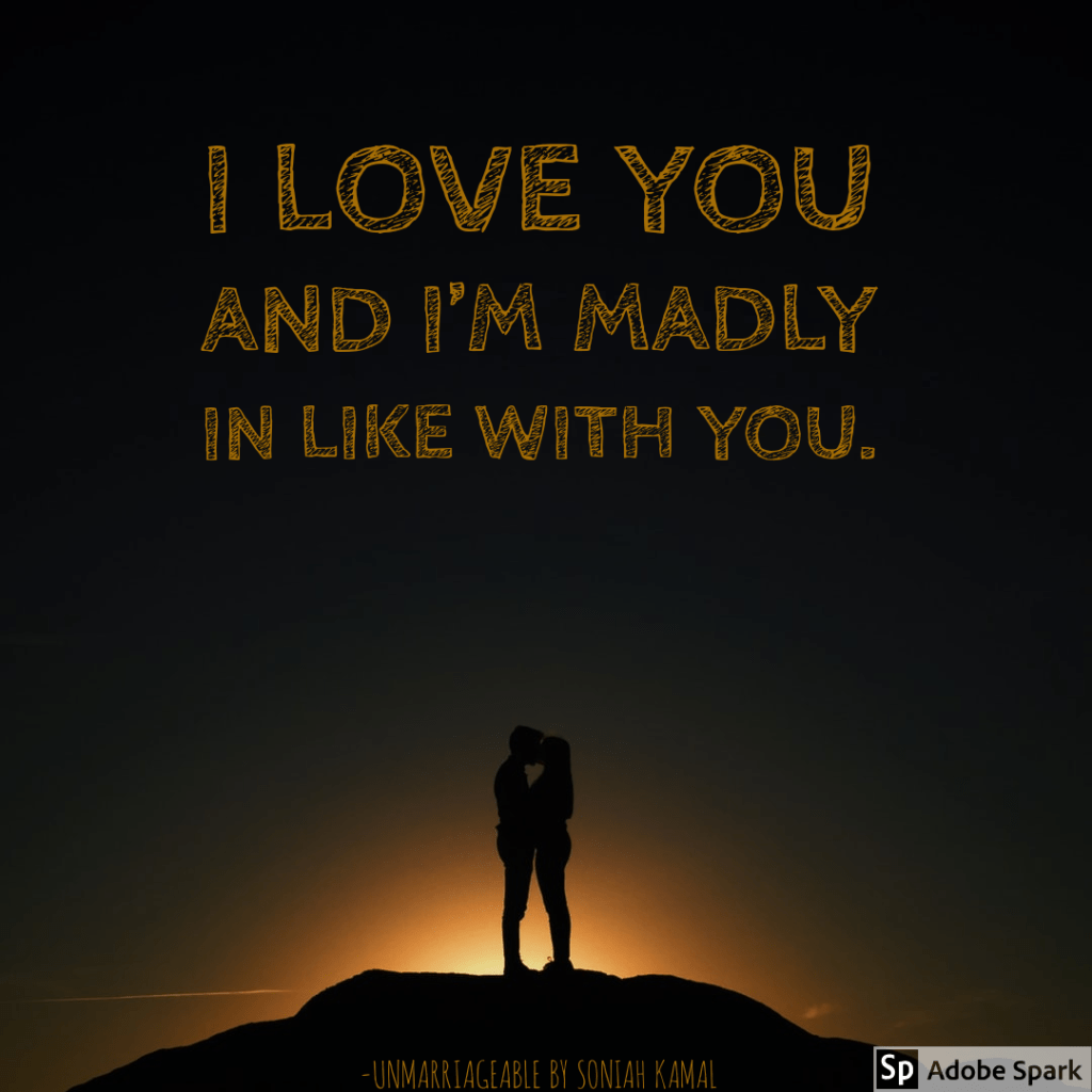 I love you and I'm madly in like with you.