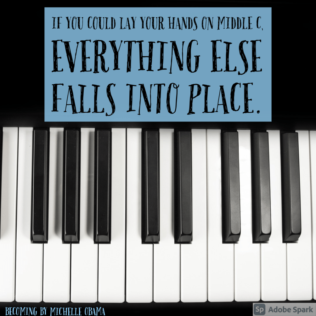 If you could lay your hands on middle C, everything else falls place.