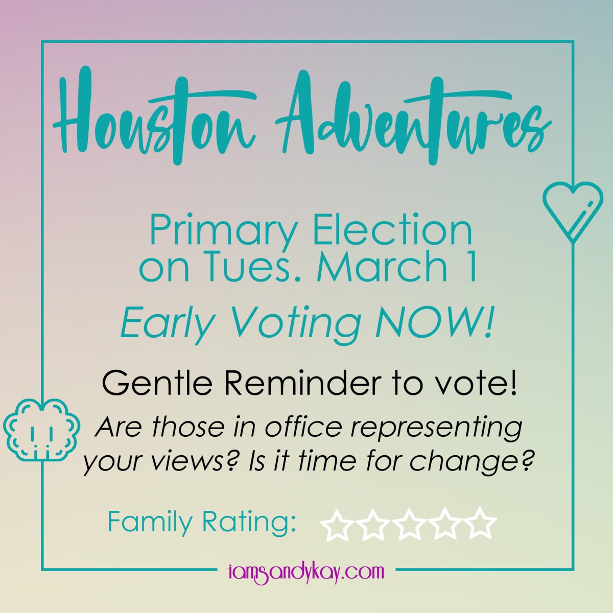 Houston Adventures: Early Voting for the Primaries has&nbsp;begun!