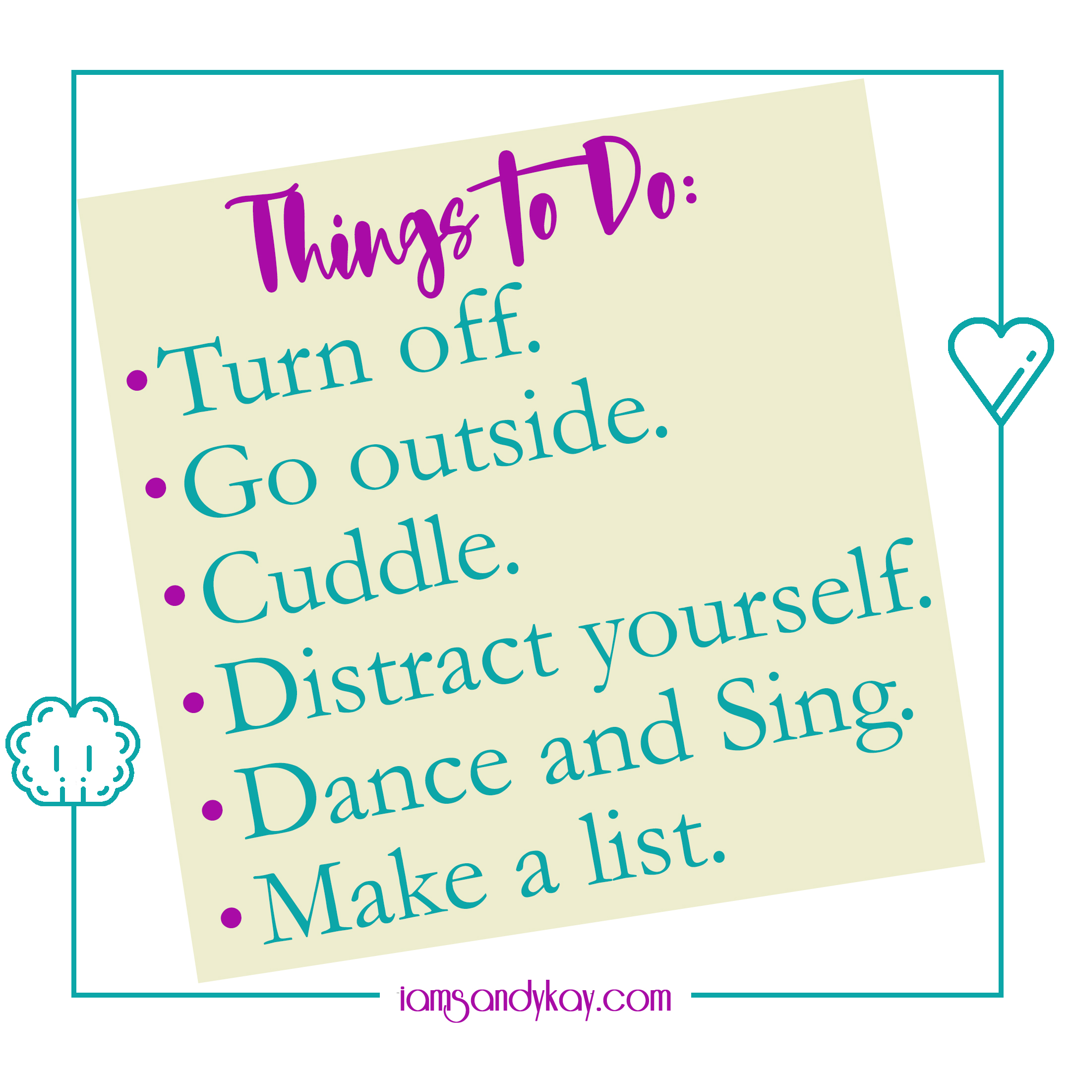 SK Post it - Things to do when the world sucks